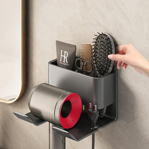Wall Mount Hair Dyer Holder w/Storage Container