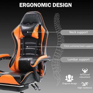 Ergonomic Gaming Chair with Backrest and Seat Recliner