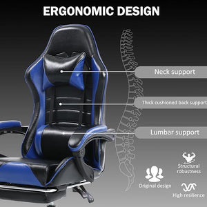 Ergonomic Gaming Chair with Backrest and Seat Recliner