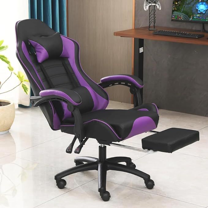 Ergonomic Gaming Chair with Backrest and Seat Recliner