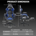 Ergonomic Gaming Chair with Backrest and Seat Recliner