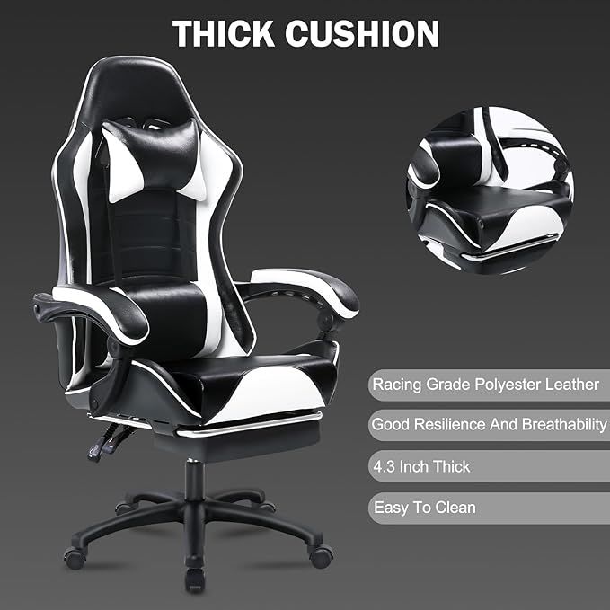 Ergonomic Gaming Chair with Backrest and Seat Recliner