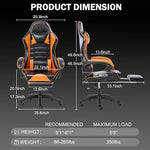 Ergonomic Gaming Chair with Backrest and Seat Recliner