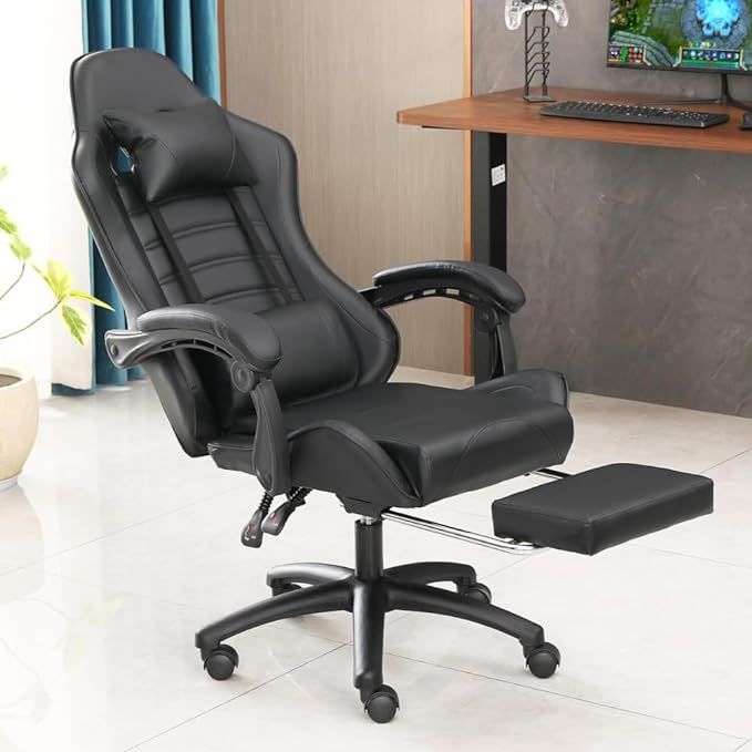 Ergonomic Gaming Chair with Backrest and Seat Recliner