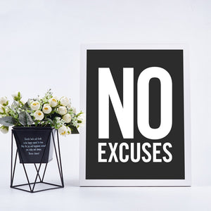 Fitness Poster "NO EXCUSES"  Inspirational Quotes