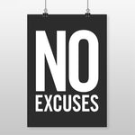 Fitness Poster "NO EXCUSES"  Inspirational Quotes