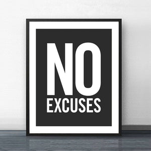 Fitness Poster "NO EXCUSES"  Inspirational Quotes