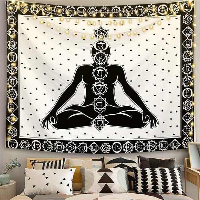 Full Body Chakra Chart Print Tapestry